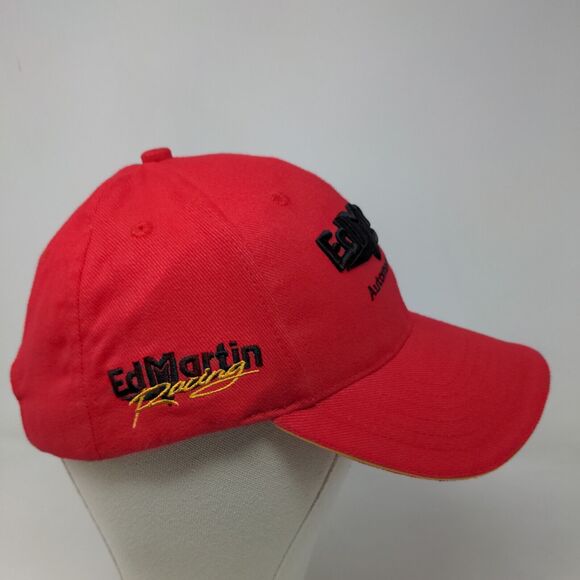 Ed Martin Automotive Men's Slideback Hat Red Adjustable Embroidered Logo - Picture 4 of 7